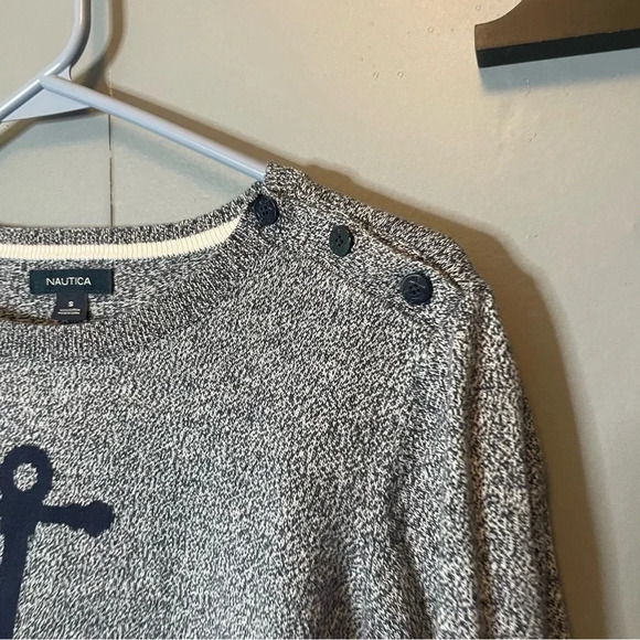 Nautica navy blue anchor long sleeve knit sweater size small - Picture 4 of 9